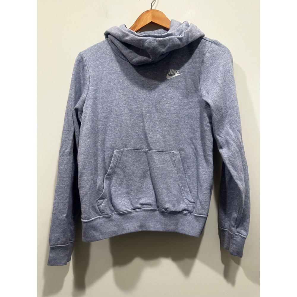 Nike Sportswear Essential Hoodie Light Blue Heather Fleece Pullover XS